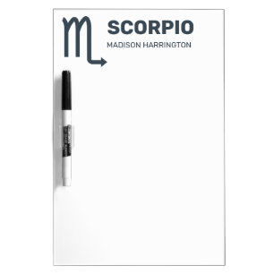 Custom Name / Text & Color Zodiac Sign Scorpio Dry Erase Board