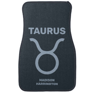 Custom Name / Text & Color Zodiac Sign Taurus Car Floor Mat