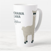 Custom name & text Cool Llama Latte mug (Right Angle)