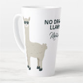 Custom name & text Cool Llama Latte mug (Left Angle)