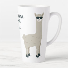 Custom name &amp; text Cool Llama Latte mug