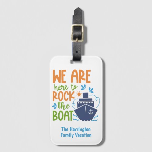 Custom Name  Text Cruise Luggage Tag