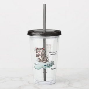 Custom name & text Crying Cat tumblers