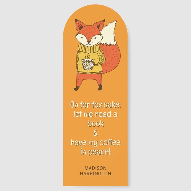 Custom Name & Text Cute Fox Bookmarks (Front)
