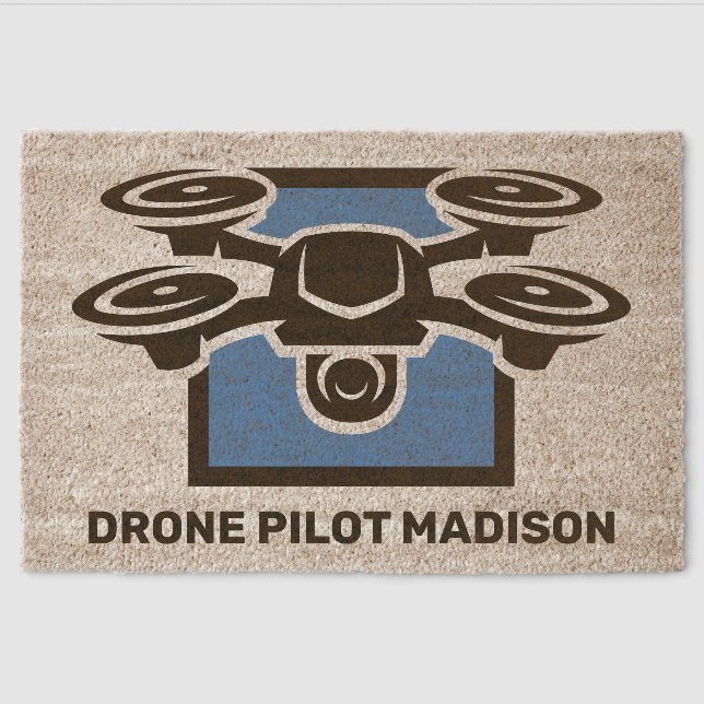 Custom Name / Text Drone Fiber Doormat (Front)