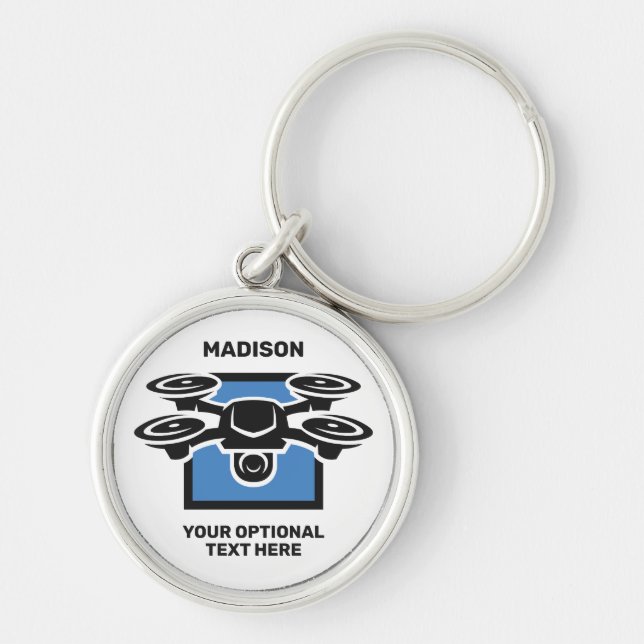 Custom Name & Text Drone Keychain (Front)