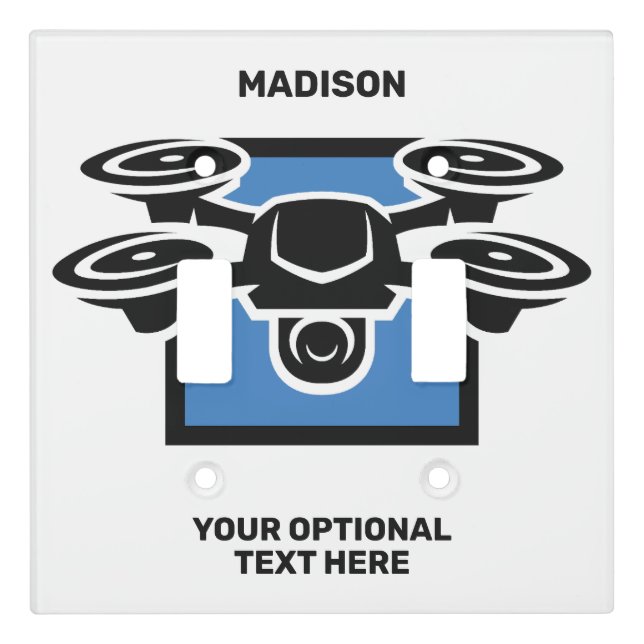 Custom Name & Text Drone Light Switch Cover (Front)