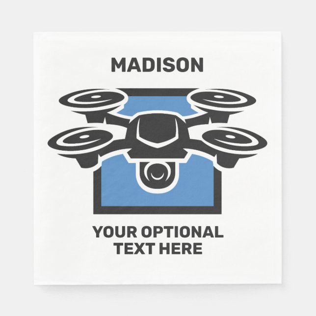 Custom Name & Text Drone Napkins (Front)