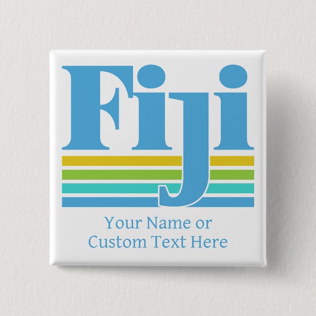 Custom Name / Text Fiji Button (Front)