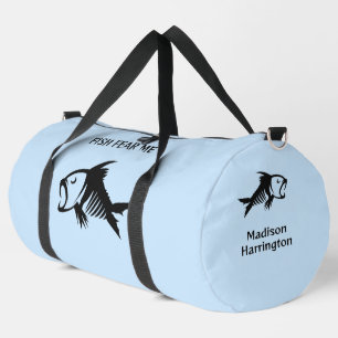 Custom Name & Text Fish Duffle Bag