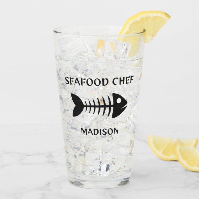 Custom Name & Text Fish Glass (Back Ice)