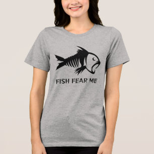 Custom Name & Text Fish Tri-Blend Shirt