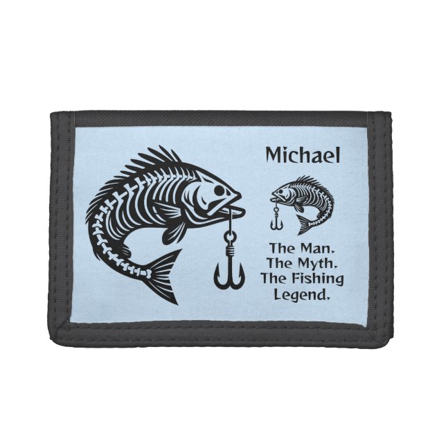 Custom Name & Text Fish Trifold Wallet (Front)