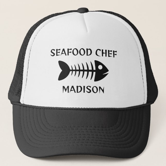 Custom Name & Text Fish Trucker Hat (Front)