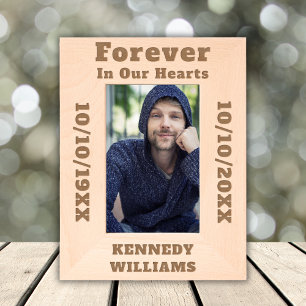 Custom Name Text Forever In Our Hearts Remembrance Engraved Frames