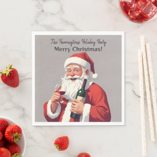 Custom Name & Text Funny Drunk Santa Napkins