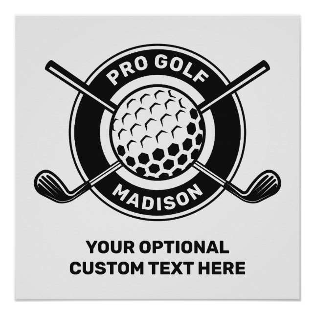 Custom Name & Text Golf Poster (Front)