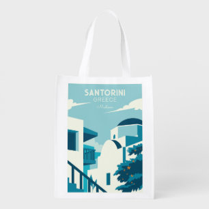 Custom Name & Text Greece Grocery Bag