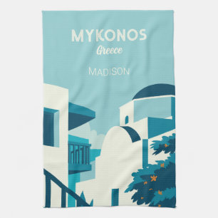 Custom Name & Text Greece Kitchen Towel