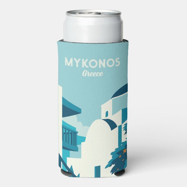 Custom Name & Text Greece Seltzer Can Cooler (Seltzer Back)
