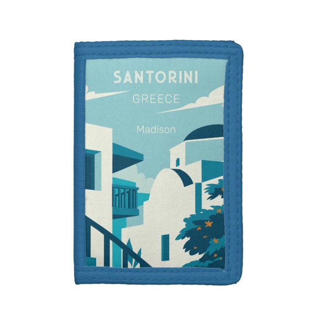Custom Name & Text Greece Trifold Wallet (Front Vertical)