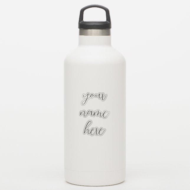 Custom Name Text Handwritten Chic Water Bottle Sticker (Waterbottle)