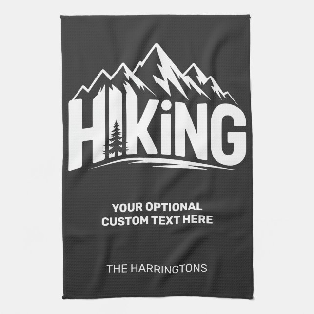 Custom Name & Text Hiking Kitchen Towel (Vertical)