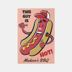 Custom Name & Text Hot Dog Outdoor Rug