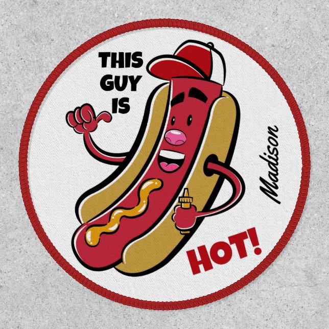 Custom Name & Text Hot Dog Patch (Front)