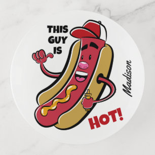 Custom Name & Text Hot Dog Trinket Tray