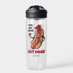 Custom Name & Text Hot Dog Water Bottle