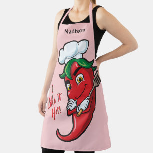 Custom Name & Text Hot Pepper Chef Apron