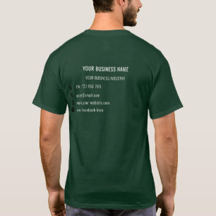 Custom Name Text Info Business Promotional T-Shirt