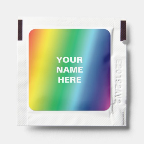 Custom Name text Info rainbow colors pride lgbt Hand Sanitizer Packet