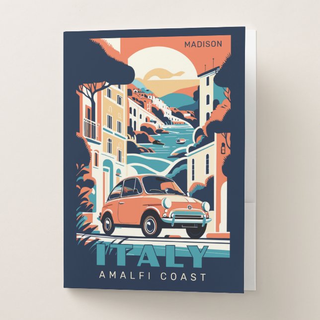 Custom Name & Text Italy Pocket Folder (Front)