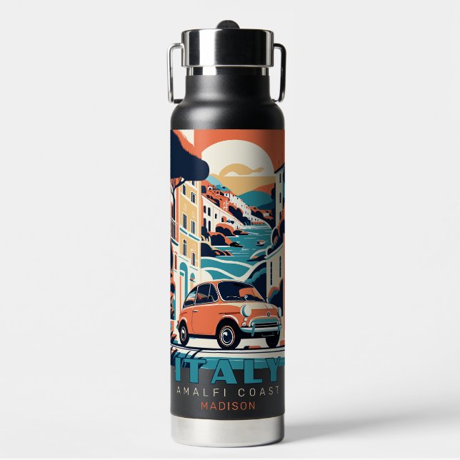 Custom Name & Text Italy Water Bottle (Front)