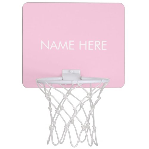 Custom name text light pink white cute mini basketball hoop