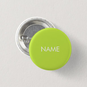 Custom name text lime green white minimalist button