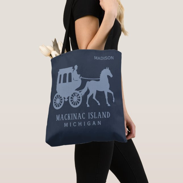 Custom Name & Text Mackinac Island Tote Bag (Close Up)