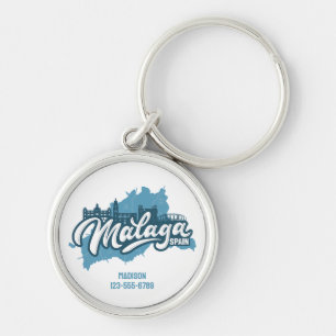 Custom Name / Text Malaga Spain Keychain