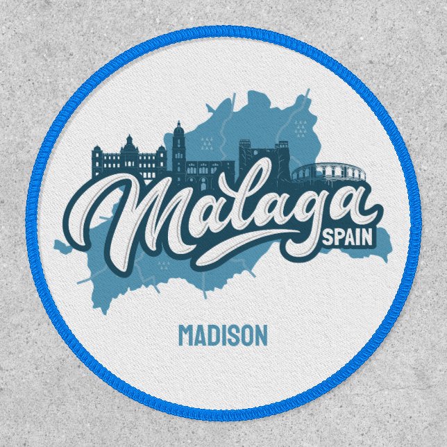 Custom Name / Text Malaga Spain Patch (Front)