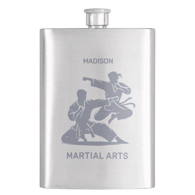 Custom Name & Text Martial Arts Flask (Front)