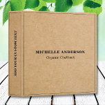 Custom Name Text Modern Kraft Paper Style 3 Ring Binder<br><div class="desc">Customize the text, and easily create your personalized binder. Click CUSTOMIZE FURTHER to change the text color. You can TRANSFER this DESIGN on other Zazzle products and adjust it to fit most of the Zazzle items. Standard Studio designs are made in high-resolution vector graphics for a professional print. Thank you...</div>