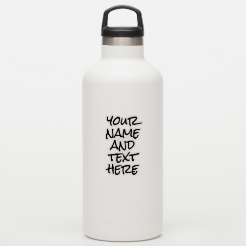 Custom Name Text Modern Water Bottle Stickers