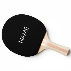 Custom name text monogram black white minimalist  ping pong paddle