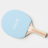 Custom name text monogram light blue minimalist  ping pong paddle