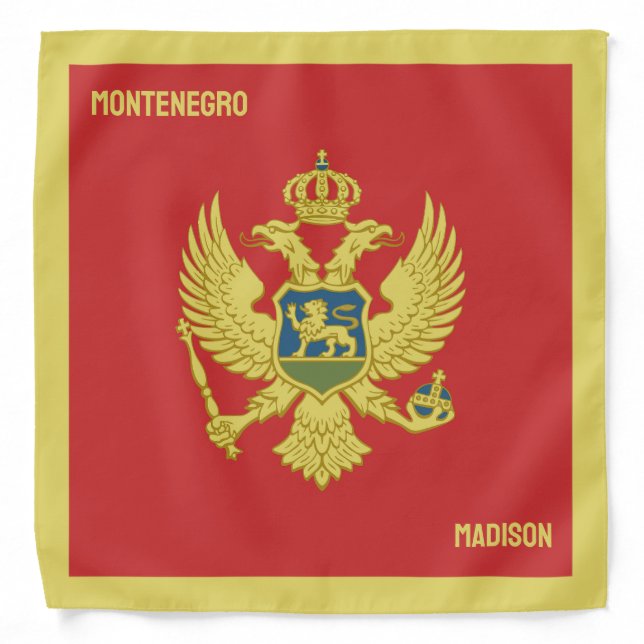 Custom Name & Text Montenegro Bandana (Front)