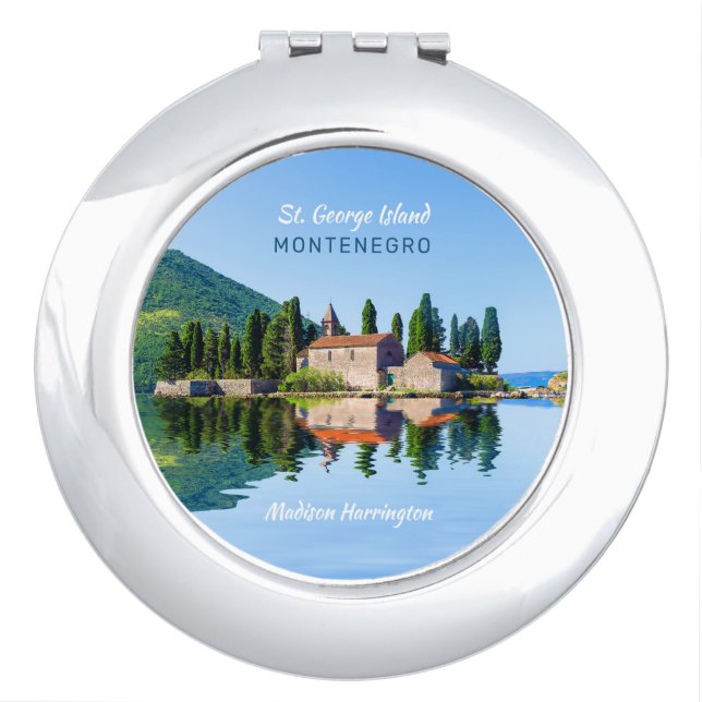 Custom Name & Text Montenegro Compact Mirror (Front)