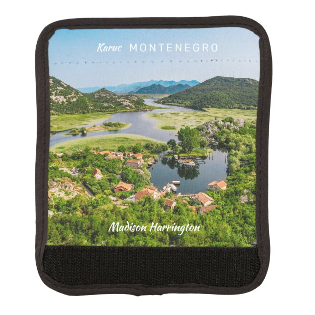 Custom Name & Text Montenegro Luggage Handle Wrap (Front)