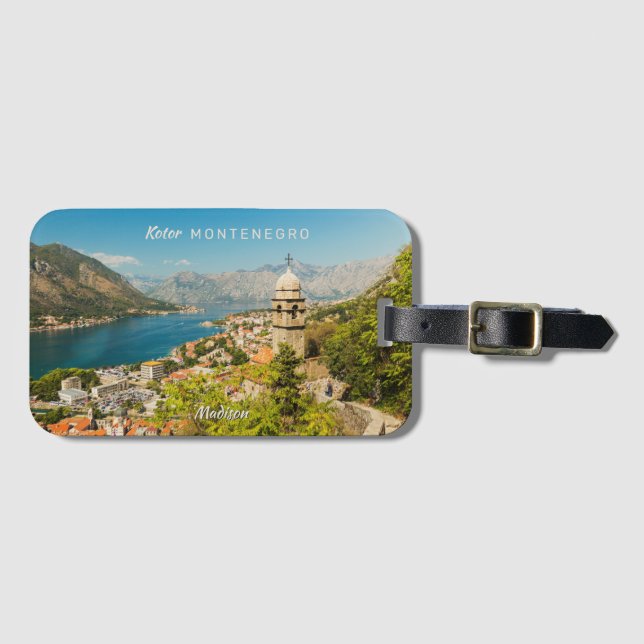 Custom Name & Text Montenegro Luggage Tag (Front Horizontal)